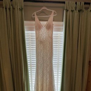 Rebecca Ingram long white lace dress